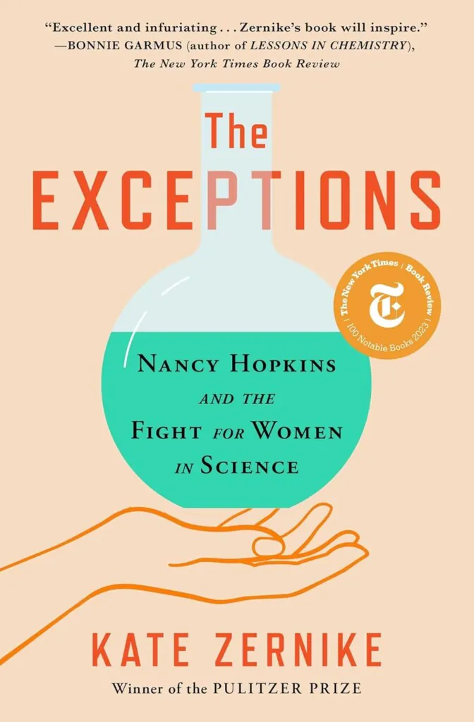 Book cover for The Expections with illustrated hand holding a beaker.