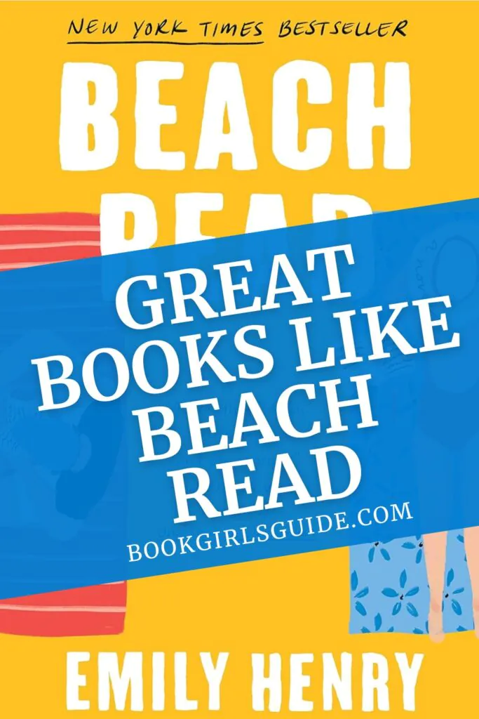 beach read book cover with text overlay.