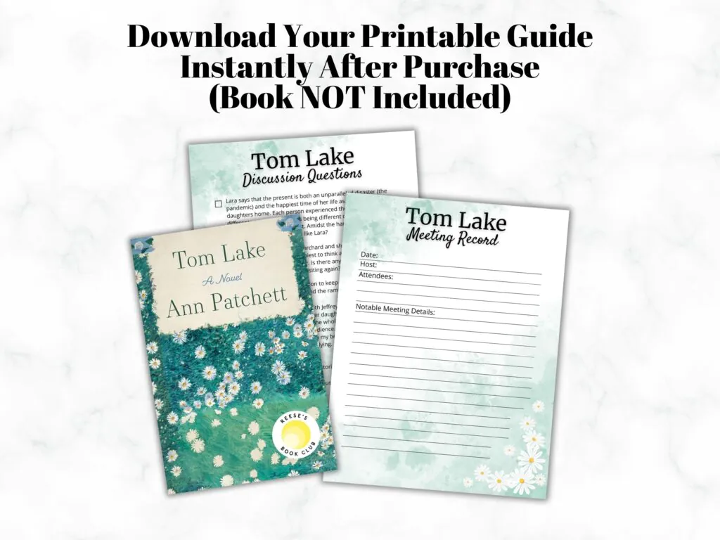 Sample pages for the printable Tom Lake book club guide