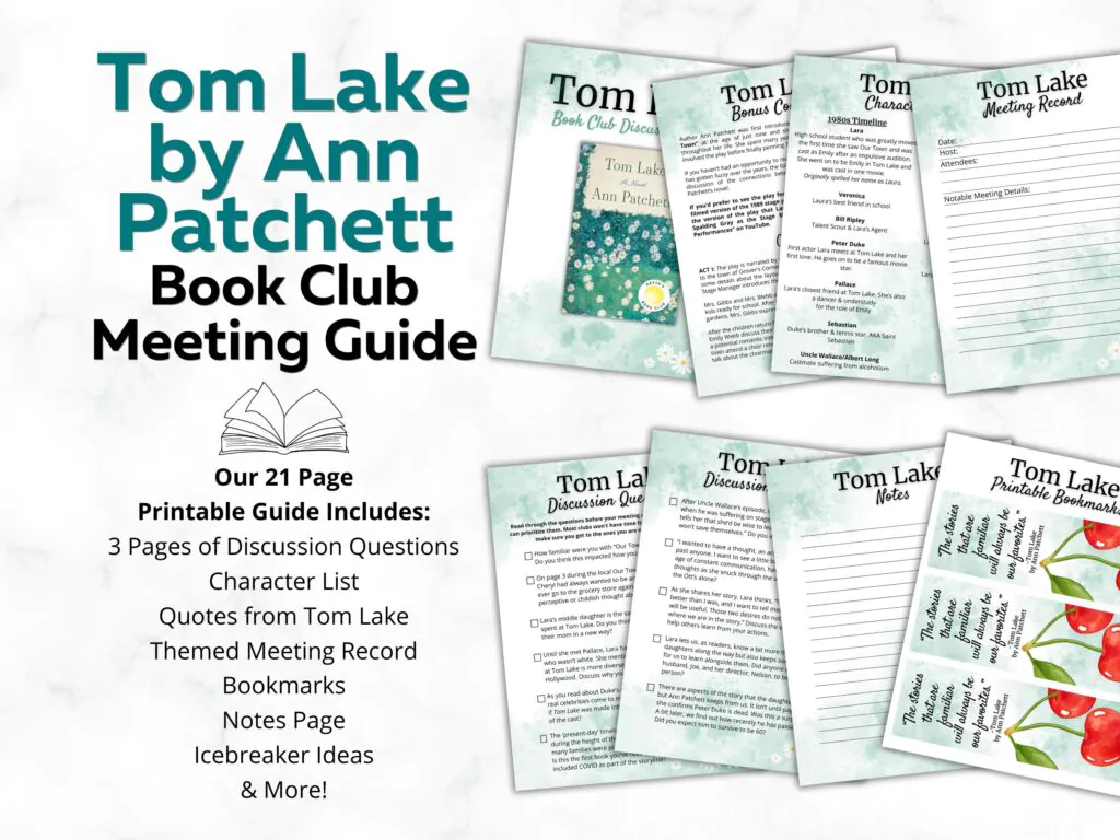 ad for tom lake book club kit on Etsy