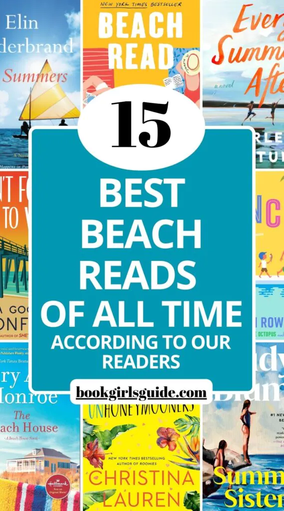blue and yellow summer book covers with text that reads "Best Beach Reads of All Time"
