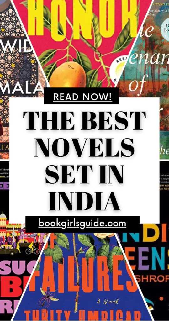 promotional graphic reading "The Best Novels Set in India'
