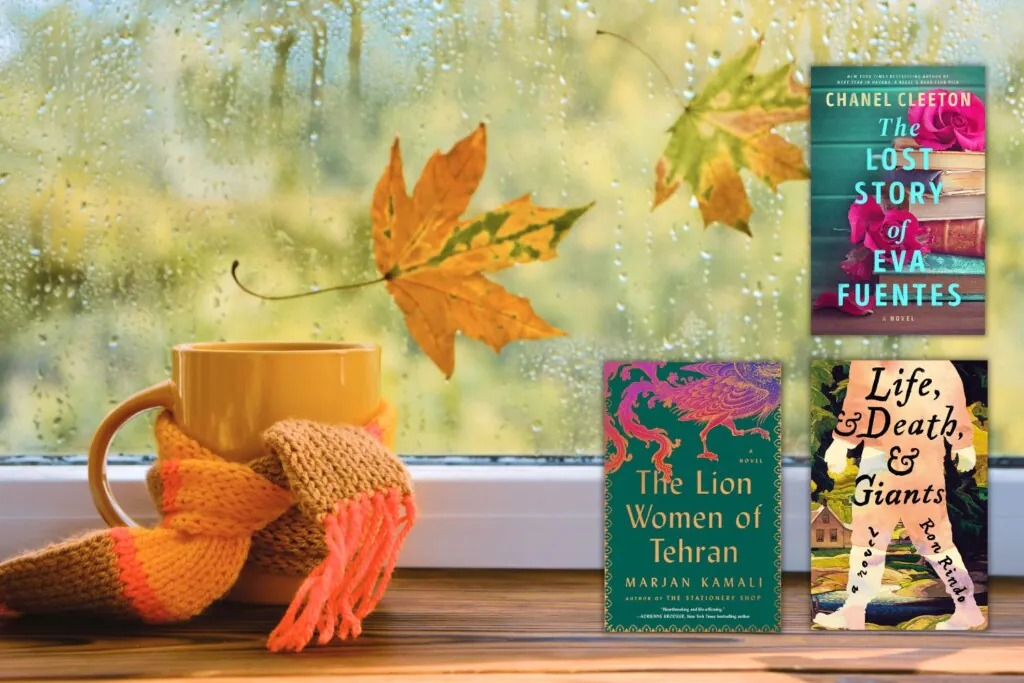 Three Books Next to in fall window