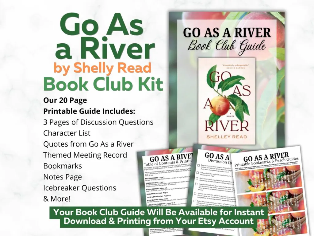 Ad for Go As a River Book Club Kit on Etsy