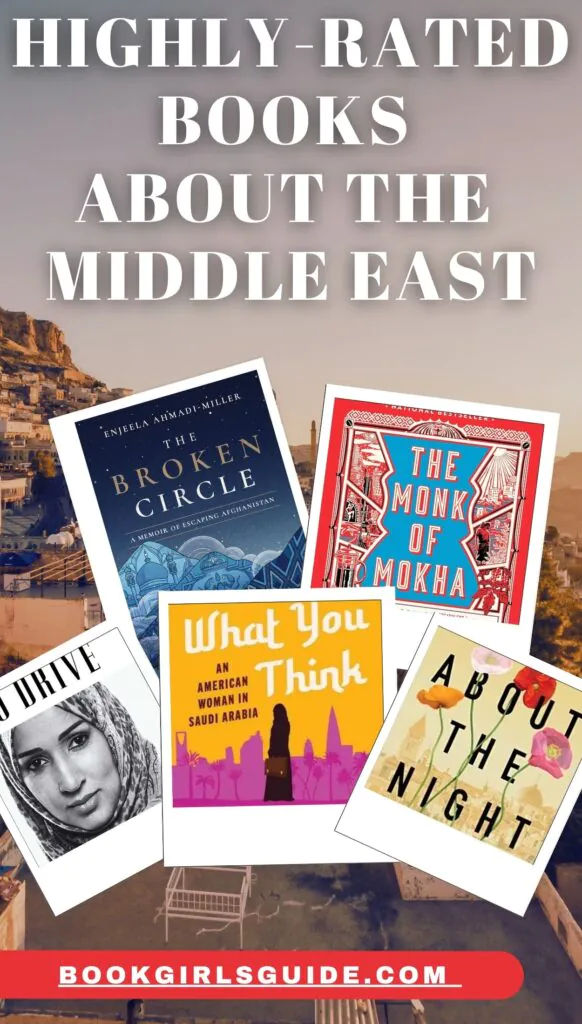 Five book covers representing highly rated books about the Middle East