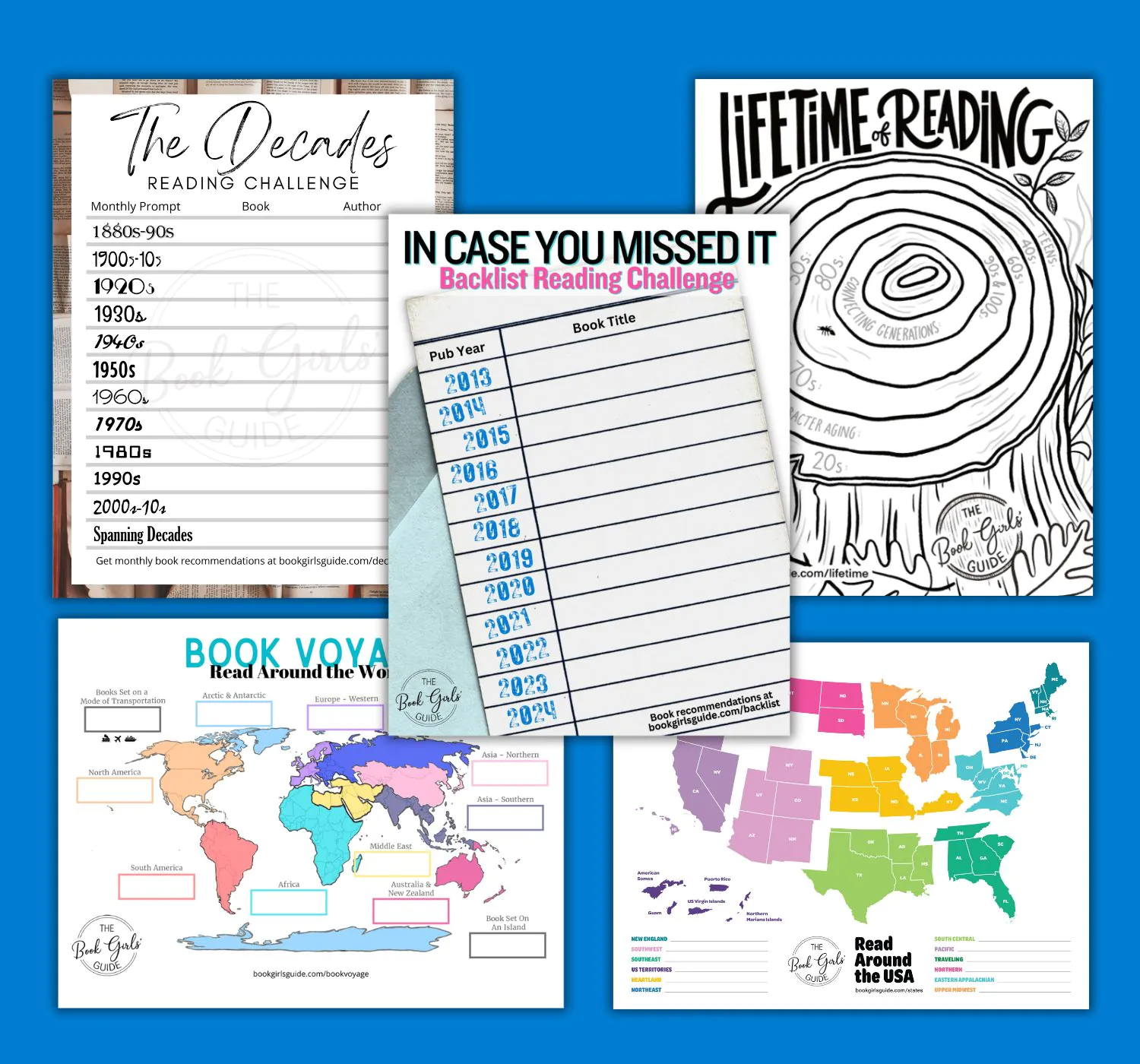 Five reading challenge printables