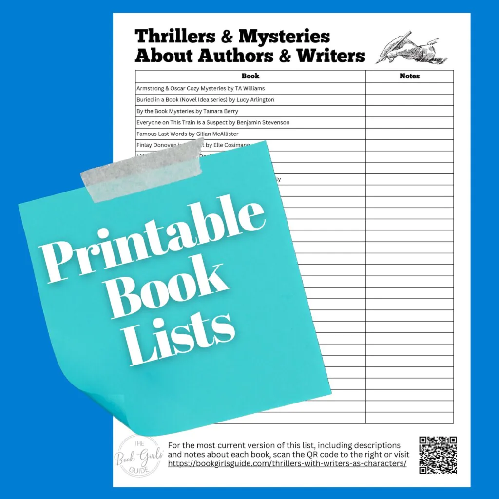 Thrillers About Writers Book Printable List for Inner Circle Members